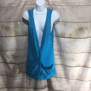 Express XS pocketed long sleeveless sweater POCKET